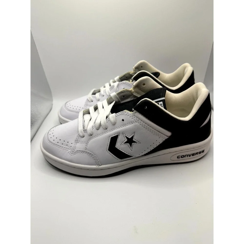 Converse Weapon A10203C Mens 10 Sneaker White Black Leather Skateboard Shoes - Picture 2 of 11